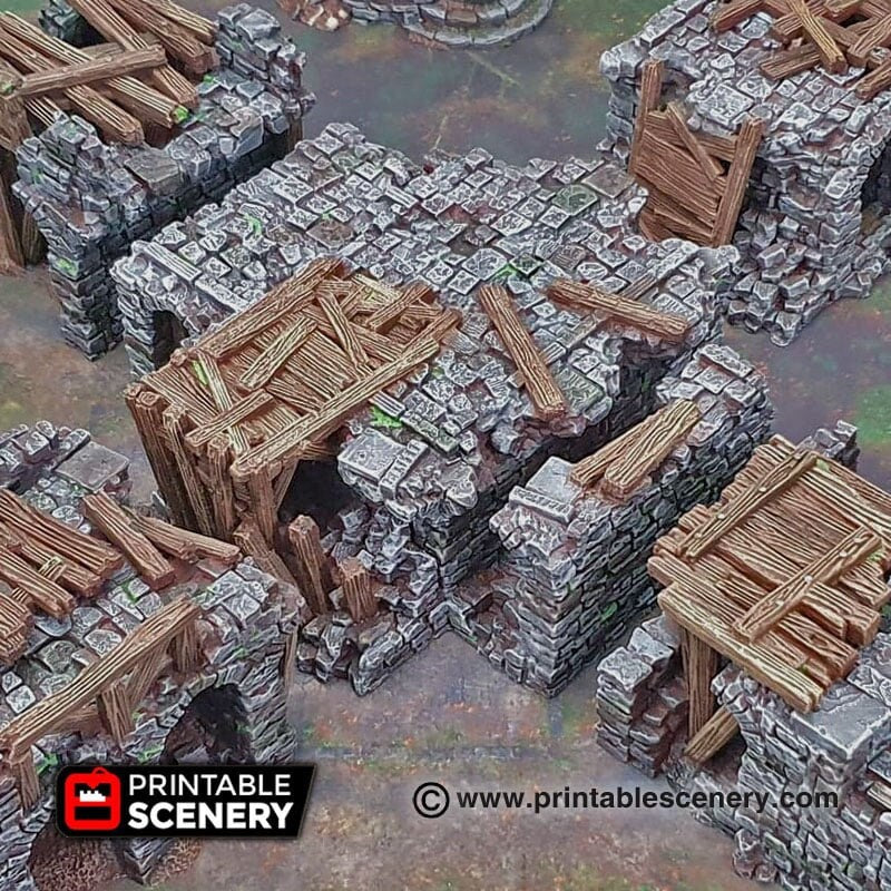 Ruined Bridge Spans - Shadowfey Ruins, DnD, Pathfinder, 15mm, 28mm, 32mm, wargaming terrain, scatter, causeway, D&D, scenery-3