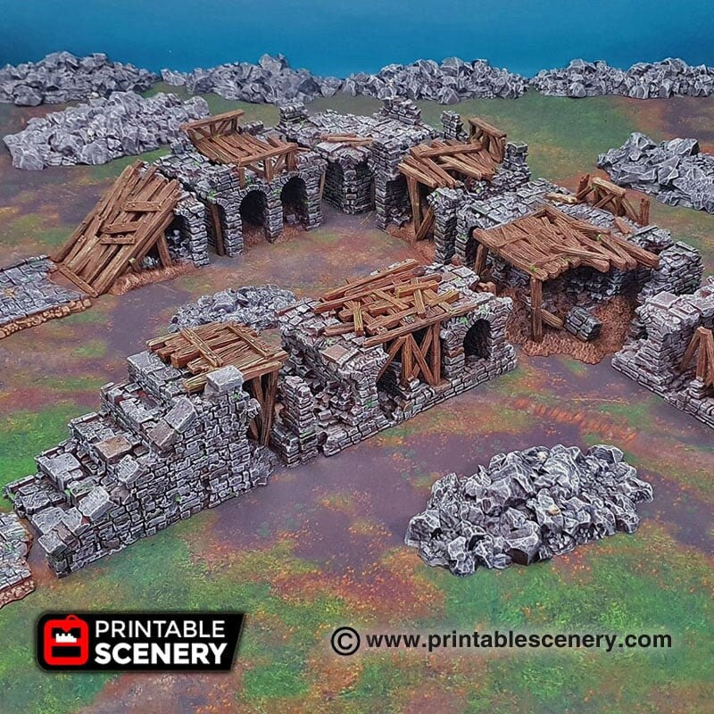 Ruined Bridge Spans - Shadowfey Ruins, DnD, Pathfinder, 15mm, 28mm, 32mm, wargaming terrain, scatter, causeway, D&D, scenery-1