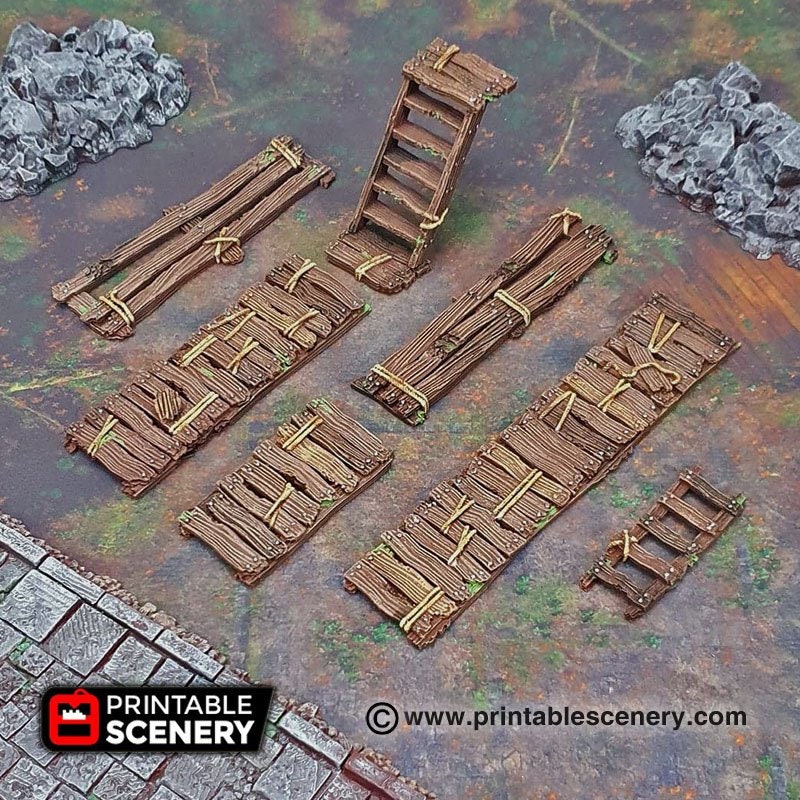 Gangways, Stairs and Ladders - Shadowfey Ruins, DnD, Pathfinder, 15mm, 28mm, 32mm, wargaming terrain, scatter, D&D, scenery-1