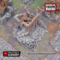 Rickety Lodgings - Shadowfey Ruins, DnD, Pathfinder 15mm, 28mm, 32mm, wargaming terrain, modular building, D&D bolt action-6