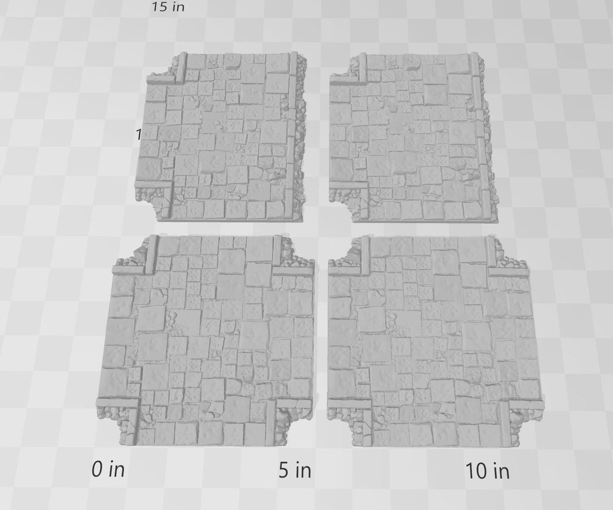 Flagstone Streets - Roads of Ruin Shadowfey, DnD, Pathfinder, 15mm, 28mm, 32mm, wargaming terrain, scatter, D&D, scenery, modular-4