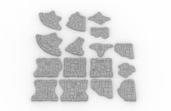 Broken Flagstone Streets - Roads of Ruin Shadowfey, DnD, Pathfinder, 15mm, 28mm, 32mm, wargaming terrain, scatter, D&D, modular-1
