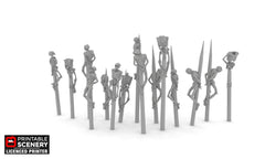 Impaled Skeletons - Shadowfey Ruins, DnD, Pathfinder, 15mm, 28mm, 32mm, wargaming terrain, scatter, D&D, graveyard, cemetery-1
