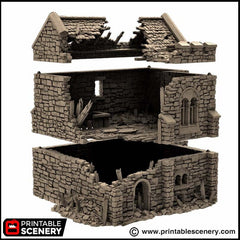 Ruined Norman Keep - King and Country, DnD, Pathfinder, 15mm, 28mm, 32mm, wargaming terrain, scatter scenery D&D medieval castle-6