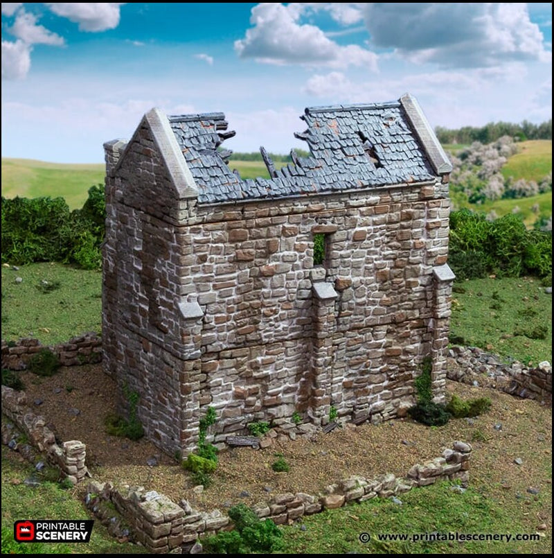 Ruined Norman Keep - King and Country, DnD, Pathfinder, 15mm, 28mm, 32mm, wargaming terrain, scatter scenery D&D medieval castle-3
