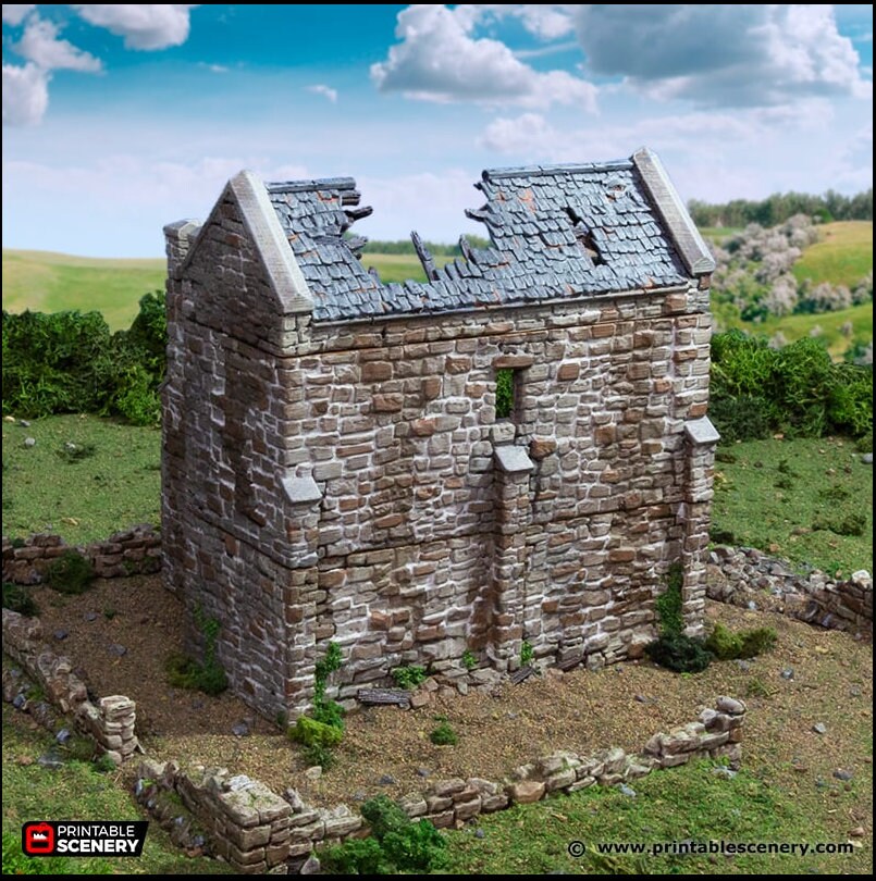 Ruined Norman Keep - King and Country, DnD, Pathfinder, 15mm, 28mm, 32mm, wargaming terrain, scatter scenery D&D medieval castle-3
