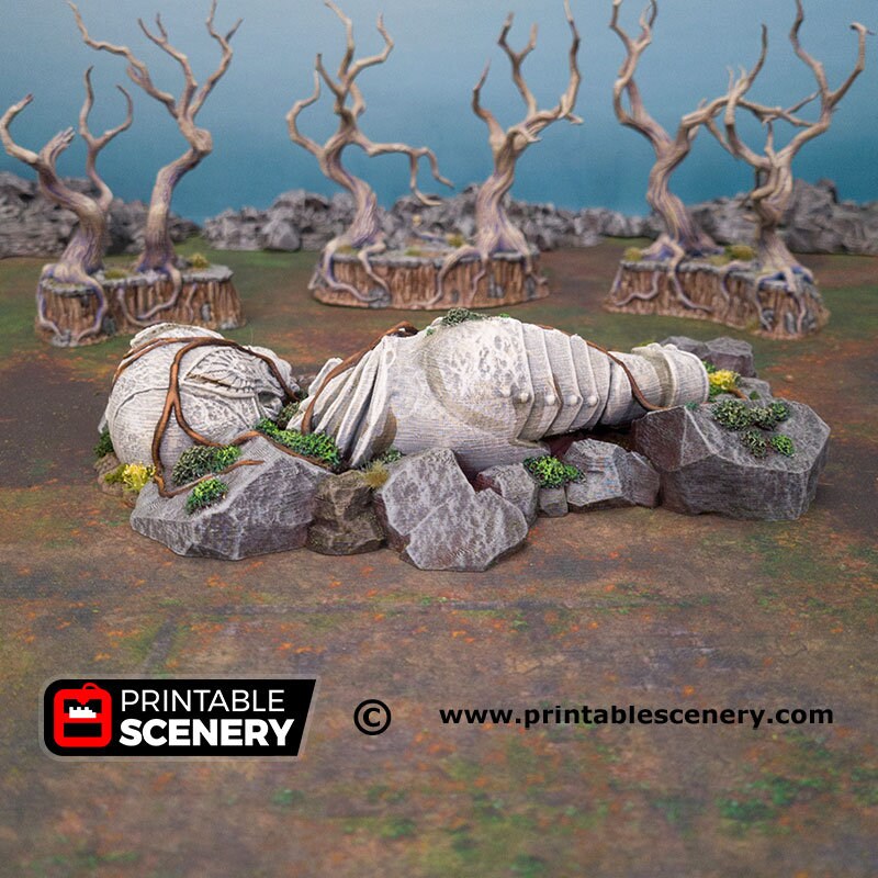 Giant Statue - Shadowfey Wilds, DnD 5E, Pathfinder 2E 15mm, 28mm, 32mm, wargaming terrain, scatter scenery, D&D bolt action,-5