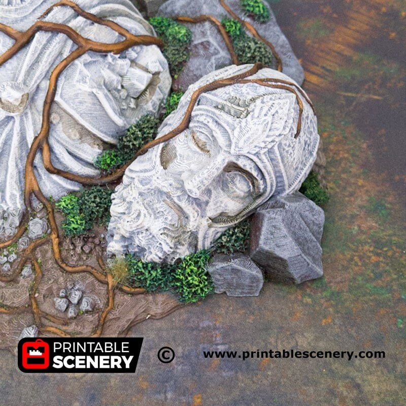Giant Statue - Shadowfey Wilds, DnD 5E, Pathfinder 2E 15mm, 28mm, 32mm, wargaming terrain, scatter scenery, D&D bolt action,-3