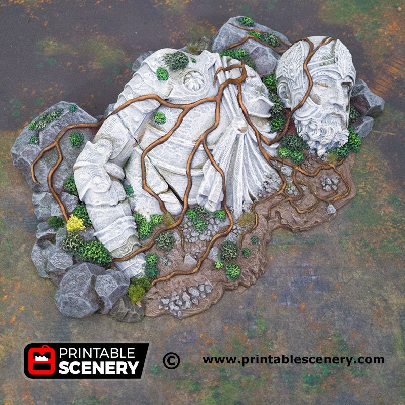 Giant Statue - Shadowfey Wilds, DnD 5E, Pathfinder 2E 15mm, 28mm, 32mm, wargaming terrain, scatter scenery, D&D bolt action,-4
