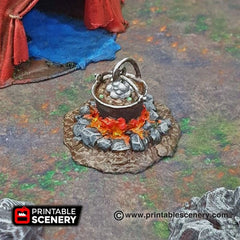 Traveller's Camp - Shadowfey Wilds, DnD 5E, Pathfinder 2E 15mm, 28mm, 32mm, wargaming terrain, scatter scenery, D&D bolt action-3