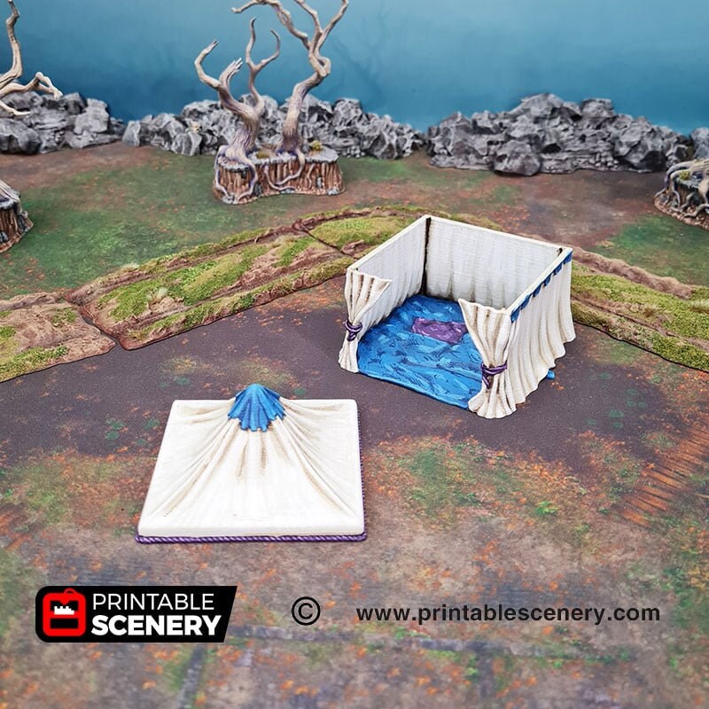 Traveller's Camp 2 - Shadowfey Wilds, DnD 5E, Pathfinder 2E 15mm, 28mm, 32mm, wargaming terrain, scatter scenery, D&D bolt action-3