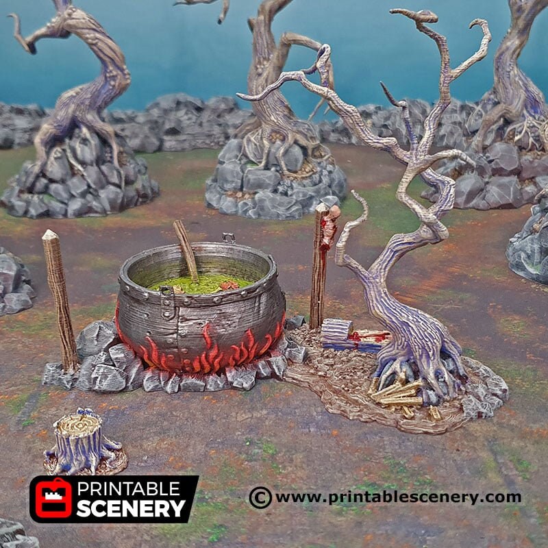 Hag's Cauldron - Shadowfey Wilds, DnD 5E, Pathfinder 2E 15mm, 28mm, 32mm, wargaming terrain, scatter scenery, D&D bolt action-1