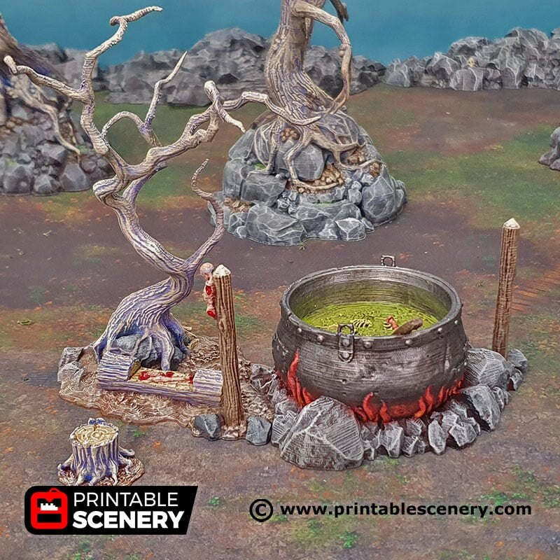 Hag's Cauldron - Shadowfey Wilds, DnD 5E, Pathfinder 2E 15mm, 28mm, 32mm, wargaming terrain, scatter scenery, D&D bolt action-5