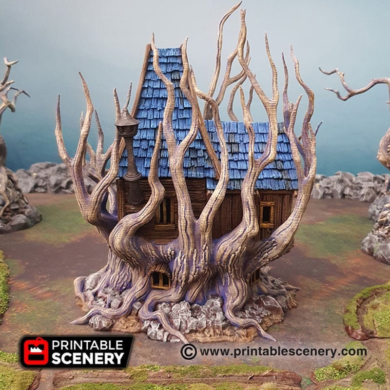 Feywild Cabin - Shadowfey Wilds, DnD 5E, Pathfinder 2E 15mm, 28mm, 32mm, wargaming terrain, scatter scenery, D&D bolt action-5