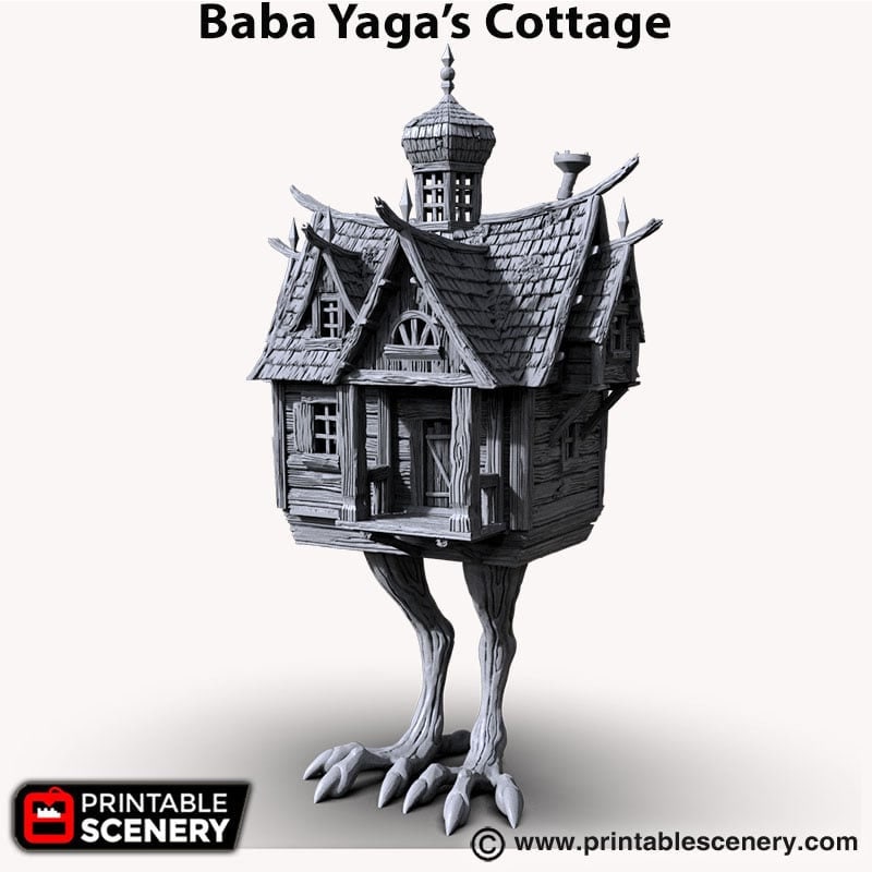 Baba Yaga's Cottage - Shadowfey Wilds, DnD 5E, Pathfinder 2E 15mm, 28mm, 32mm, wargaming terrain, scatter scenery, D&D fairy-2