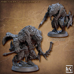 Frostheart Lizardmen - Artisan Guild | DnD Miniature | Lizard | Monster | Ranger | Fighter | Barbarian | Seraphon | Pathfinder 2E, 28mm 32mm-4