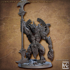 Tashokk the Great - AG - Frostheart Lizardmen | DnD Miniature | Lizardfolk | Fighter | Barbarian | Champion, Male, Melee | Pathfinder 2E-1