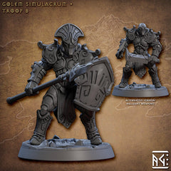 Golem Simulacra Troops - Artisan Guild | DnD Miniature, Warforged Male Female, Android, Ranger, Fighter, Barbarian, Pathfinder 2E, 28mm 32mm-3
