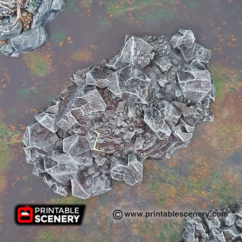 Jagged Rocks Scatter - Shadowfey Wilds, DnD 5E, Pathfinder 2E 15mm, 28mm, 32mm, wargaming terrain, scatter scenery, D&D-4