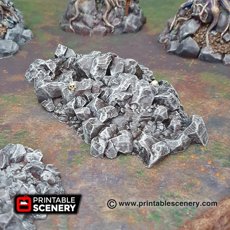 Jagged Rocks Scatter - Shadowfey Wilds, DnD 5E, Pathfinder 2E 15mm, 28mm, 32mm, wargaming terrain, scatter scenery, D&D-5