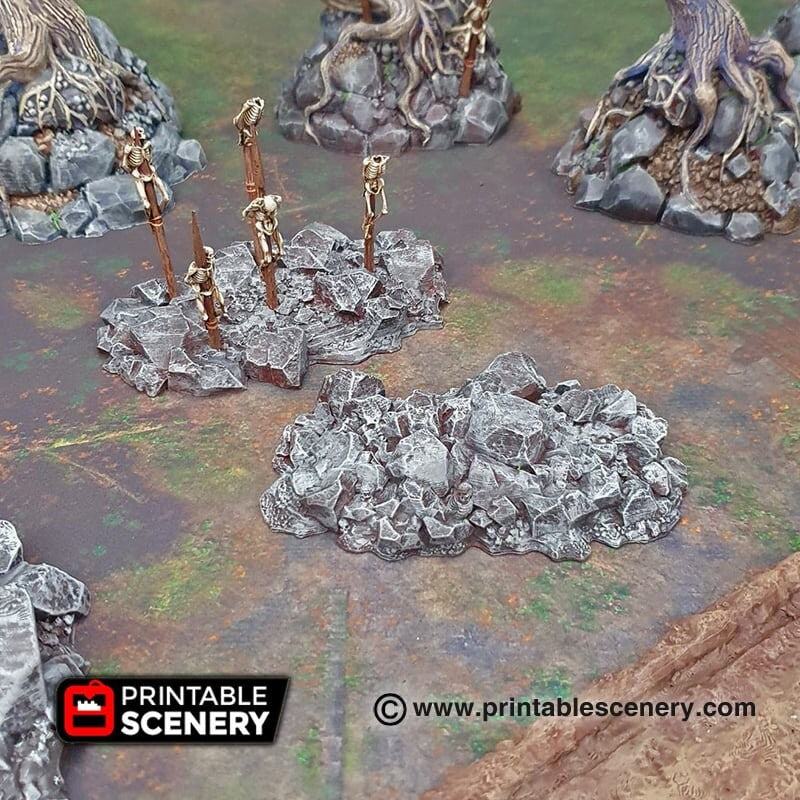 Jagged Rocks Scatter - Shadowfey Wilds, DnD 5E, Pathfinder 2E 15mm, 28mm, 32mm, wargaming terrain, scatter scenery, D&D-3