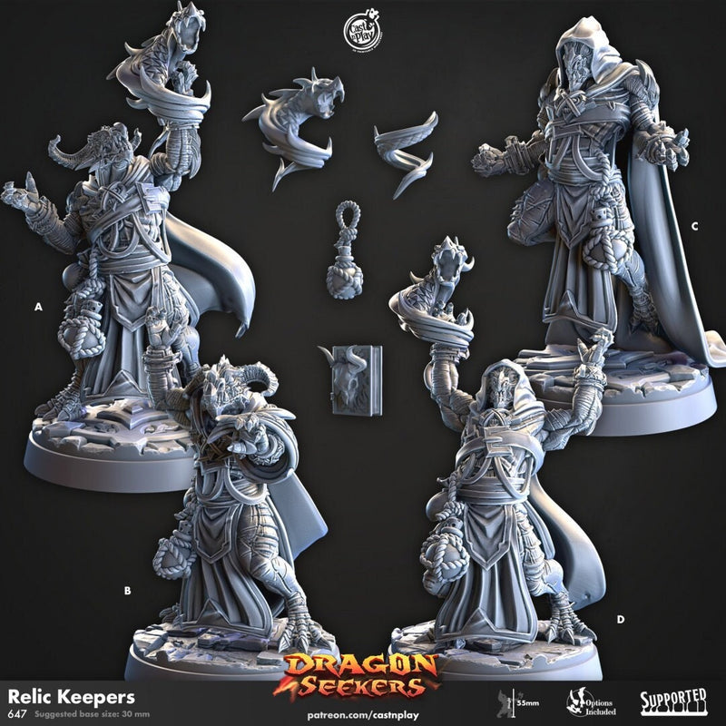 Relic Keepers - Cast n Play Dragon Seekers | DnD Miniature | Dragonborn | Wizard | Sorcerer | Warlock | Male | Magic | Alchemist | Rogue-1