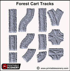 Forest Cart Tracks 12pc - Shadowfey Wilds, DnD 5E, Pathfinder 2E 15mm, 28mm, 32mm, wargaming terrain, scatter scenery, D&D-2