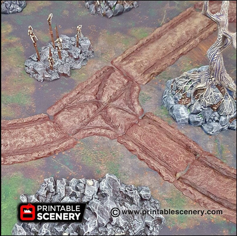 Forest Cart Tracks 12pc - Shadowfey Wilds, DnD 5E, Pathfinder 2E 15mm, 28mm, 32mm, wargaming terrain, scatter scenery, D&D-6