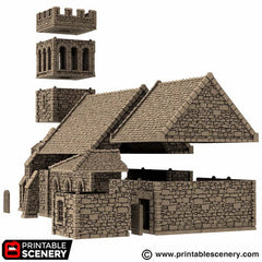 Norman Church - King and Country, DnD 5E, Pathfinder 2E 15mm, 28mm, 32mm, wargaming terrain, scatter scenery D&D medieval classic-6