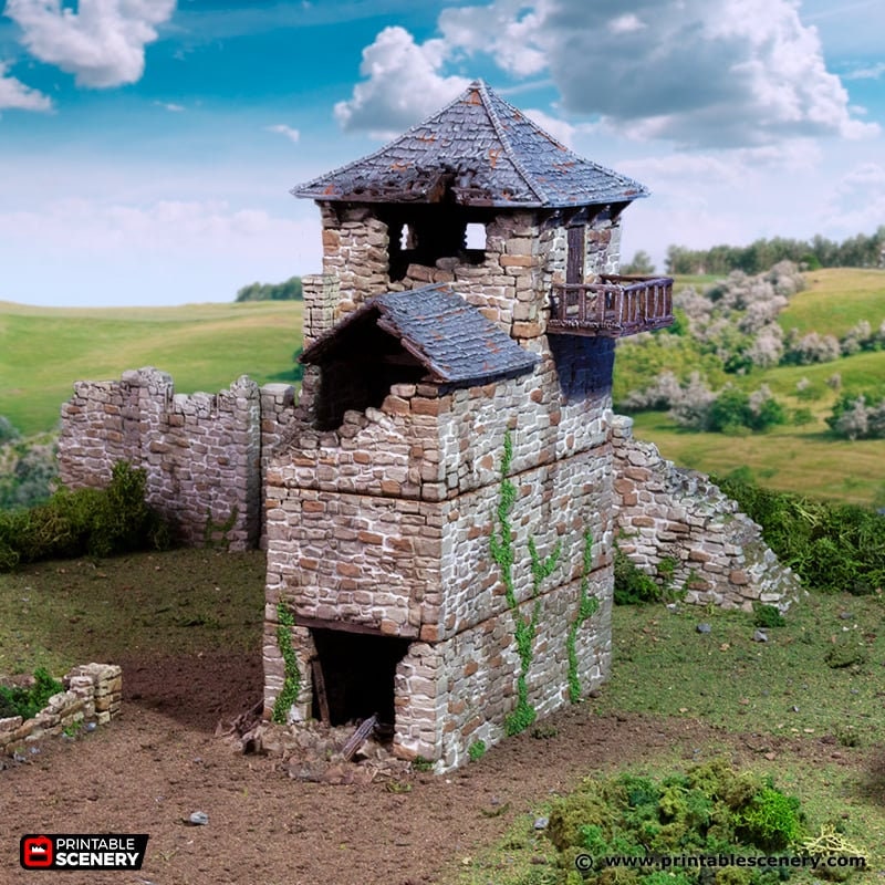 Ruined Black Rock Keep - King and Country, DnD, Pathfinder, 15mm, 28mm, 32mm, wargaming terrain, scatter scenery D&D medieval-2