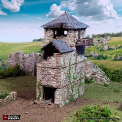 Ruined Black Rock Keep - King and Country, DnD, Pathfinder, 15mm, 28mm, 32mm, wargaming terrain, scatter scenery D&D medieval-2