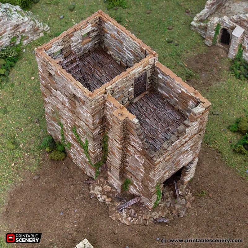 Ruined Black Rock Keep - King and Country, DnD, Pathfinder, 15mm, 28mm, 32mm, wargaming terrain, scatter scenery D&D medieval-7