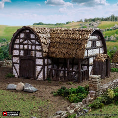 Medieval Country Stables - King and Country, DnD, Pathfinder, 15mm, 28mm, 32mm, wargaming terrain, catter scenery D&D village-3