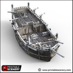 The Brig - The Lost Ships, DnD 5E, Pathfinder 2E 15mm, 28mm, 32mm, wargaming terrain, scatter scenery, D&D age of sail, pirate-6