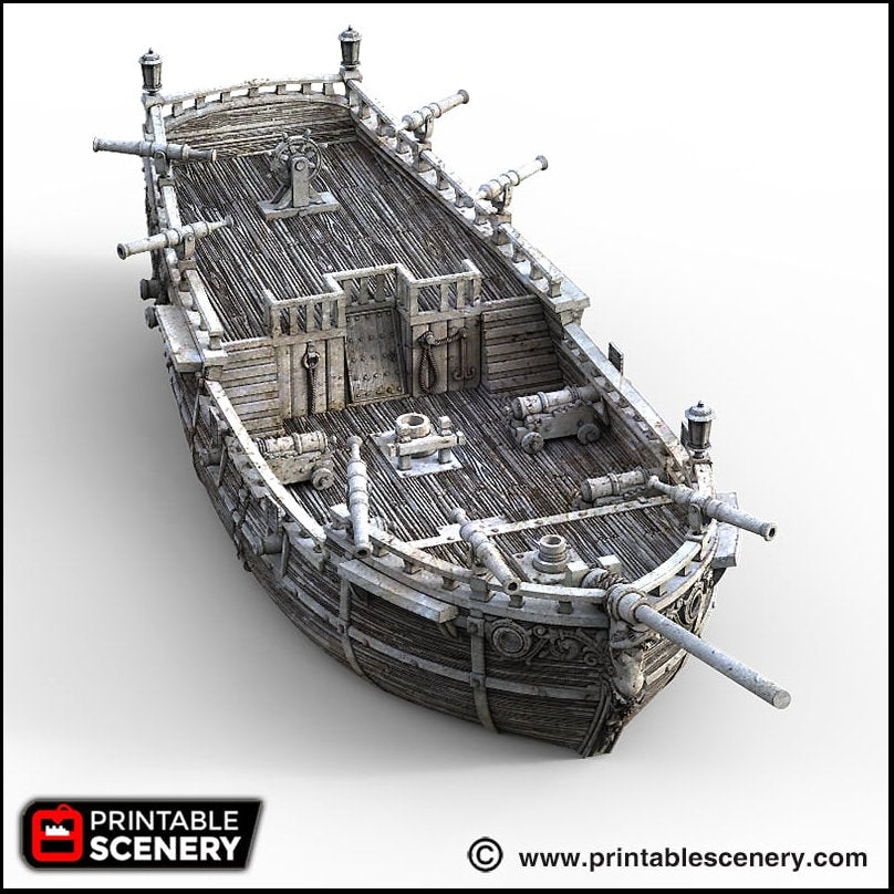 The Brig - The Lost Ships, DnD 5E, Pathfinder 2E 15mm, 28mm, 32mm, wargaming terrain, scatter scenery, D&D age of sail, pirate-6