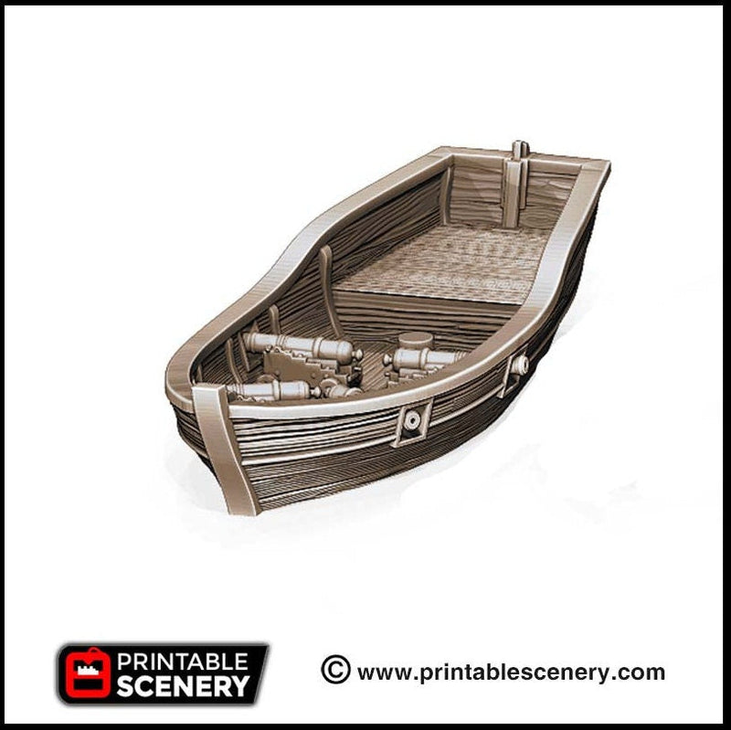 The Skiff - The Lost Ships, DnD 5E, Pathfinder 2E 15mm, 28mm, 32mm, wargaming terrain, scatter scenery, D&D age of sail, pirate-2