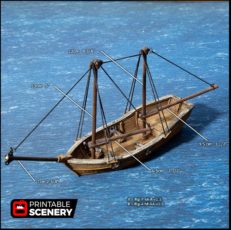 The Skiff - The Lost Ships, DnD 5E, Pathfinder 2E 15mm, 28mm, 32mm, wargaming terrain, scatter scenery, D&D age of sail, pirate-3