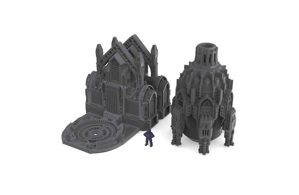 Terra Forma Facility - Gothic Scifi terrain - Infinity, Legion, Sci-fi, Scifi, Cyberpunk, tabletop, Scatter Scenery 32mm 28mm-1