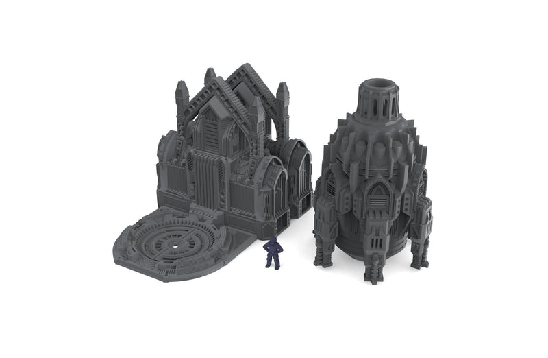 Terra Forma Facility - Gothic Scifi terrain - Infinity, Legion, Sci-fi, Scifi, Cyberpunk, tabletop, Scatter Scenery 32mm 28mm-1