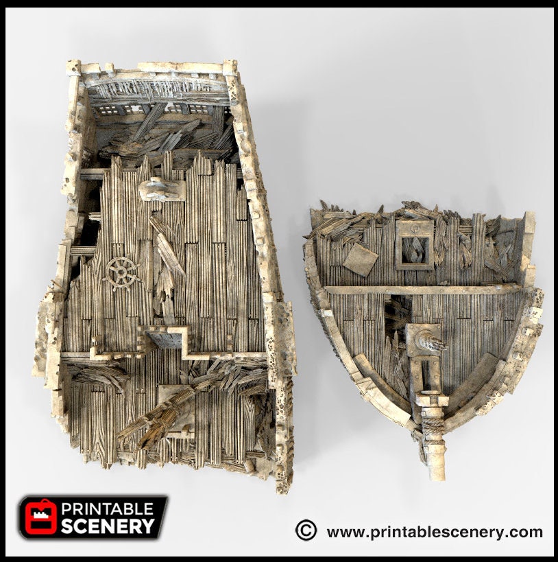 The Wreck - The Lost Ships, DnD 5E, Pathfinder 2E 15mm, 28mm, 32mm, wargaming terrain, scatter scenery, D&D age of sail pirate-8