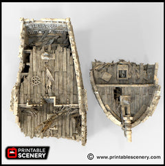 The Wreck - The Lost Ships, DnD 5E, Pathfinder 2E 15mm, 28mm, 32mm, wargaming terrain, scatter scenery, D&D age of sail pirate-8
