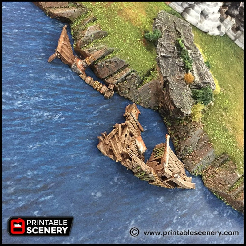 The Wreck - The Lost Ships, DnD 5E, Pathfinder 2E 15mm, 28mm, 32mm, wargaming terrain, scatter scenery, D&D age of sail pirate-7