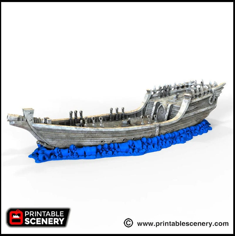 Dhow - The Lost Ships, DnD 5E, Pathfinder 2E 15mm 28mm 32mm, wargaming terrain, scatter scenery, D&D age of sail pirate-4