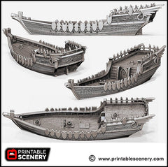 Dhow - The Lost Ships, DnD 5E, Pathfinder 2E 15mm 28mm 32mm, wargaming terrain, scatter scenery, D&D age of sail pirate-7