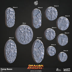 Dragon Seekers Resin Miniature Bases - CnP | DnD Miniature | 25mm | 30mm | 35mm | 50mm | 60mm, Basing | Base | Mini | Pathfinder-1