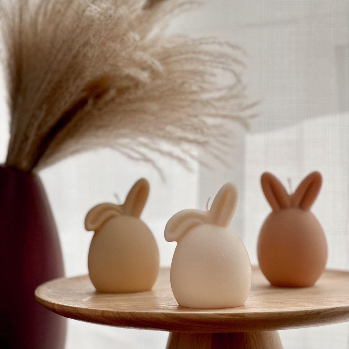Easter Bunny Egg Candle: Handmade Soy Wax Spring Decor-1