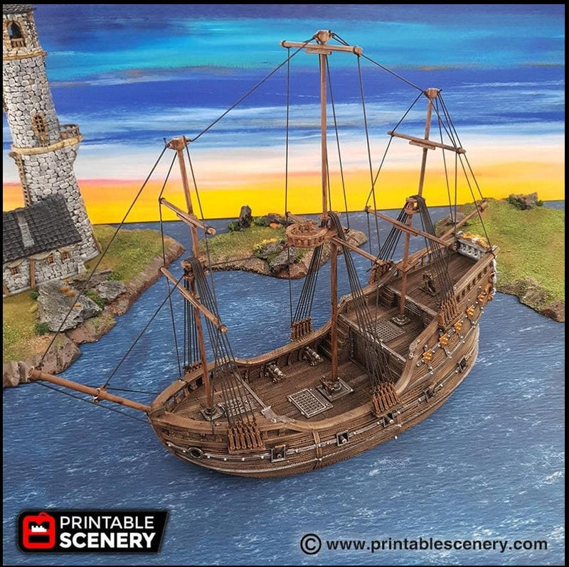 The Fluyt - The Lost Ships, DnD 5E, Pathfinder 2E 15mm 28mm 32mm, wargaming terrain, scatter scenery, D&D age of sail pirate-1