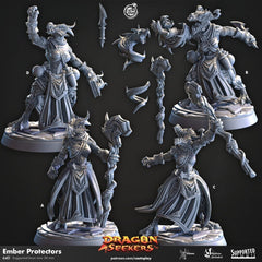 Ember Protectors - Cast n Play Dragon Seekers | DnD Miniature | Dragonborn | Wizard | Sorcerer | Warlock | Female Magic, Alchemist, Summoner-1