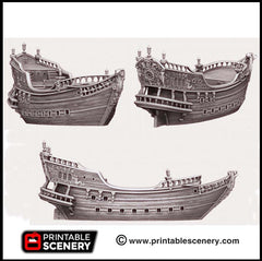 The Galleon - The Lost Ships, DnD 5E, Pathfinder 2E 15mm 28mm 32mm, wargaming terrain, scatter scenery, D&D age of sail pirate-7