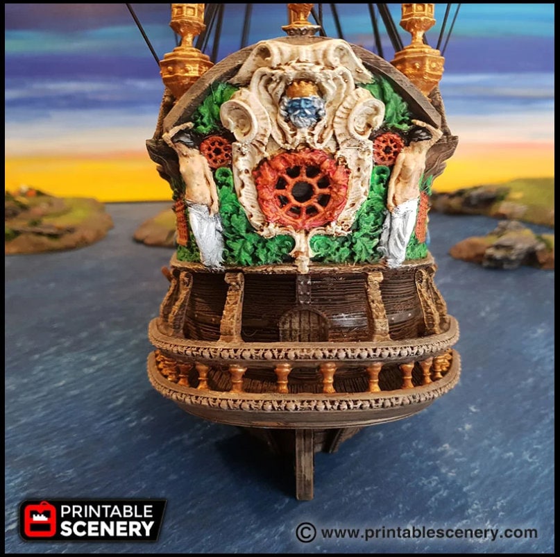 The Galleon - The Lost Ships, DnD 5E, Pathfinder 2E 15mm 28mm 32mm, wargaming terrain, scatter scenery, D&D age of sail pirate-3